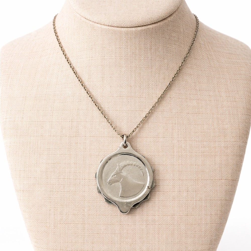 Vintage SOS Talisman Capricorn Zodiac Emergency Medical Necklace – England